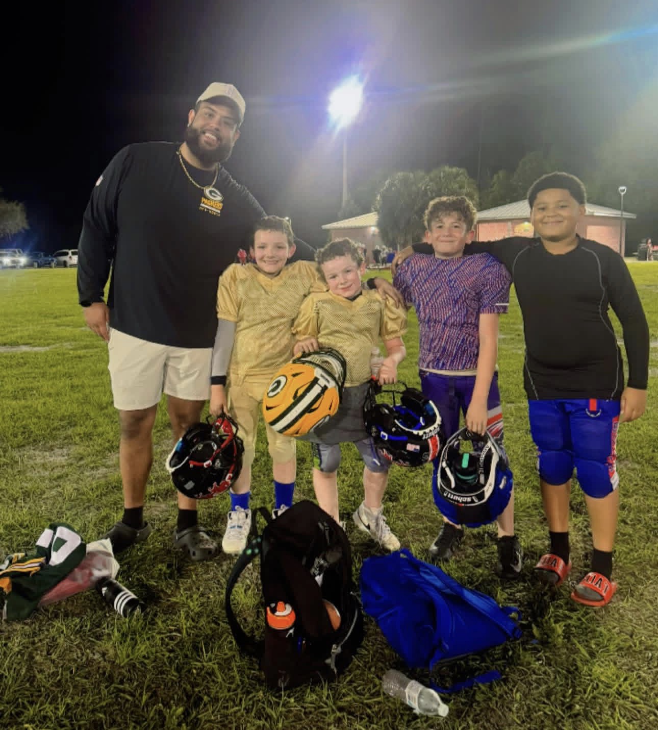 Keystone Bills players with Green Bay Packers rookie Donovan Jennings