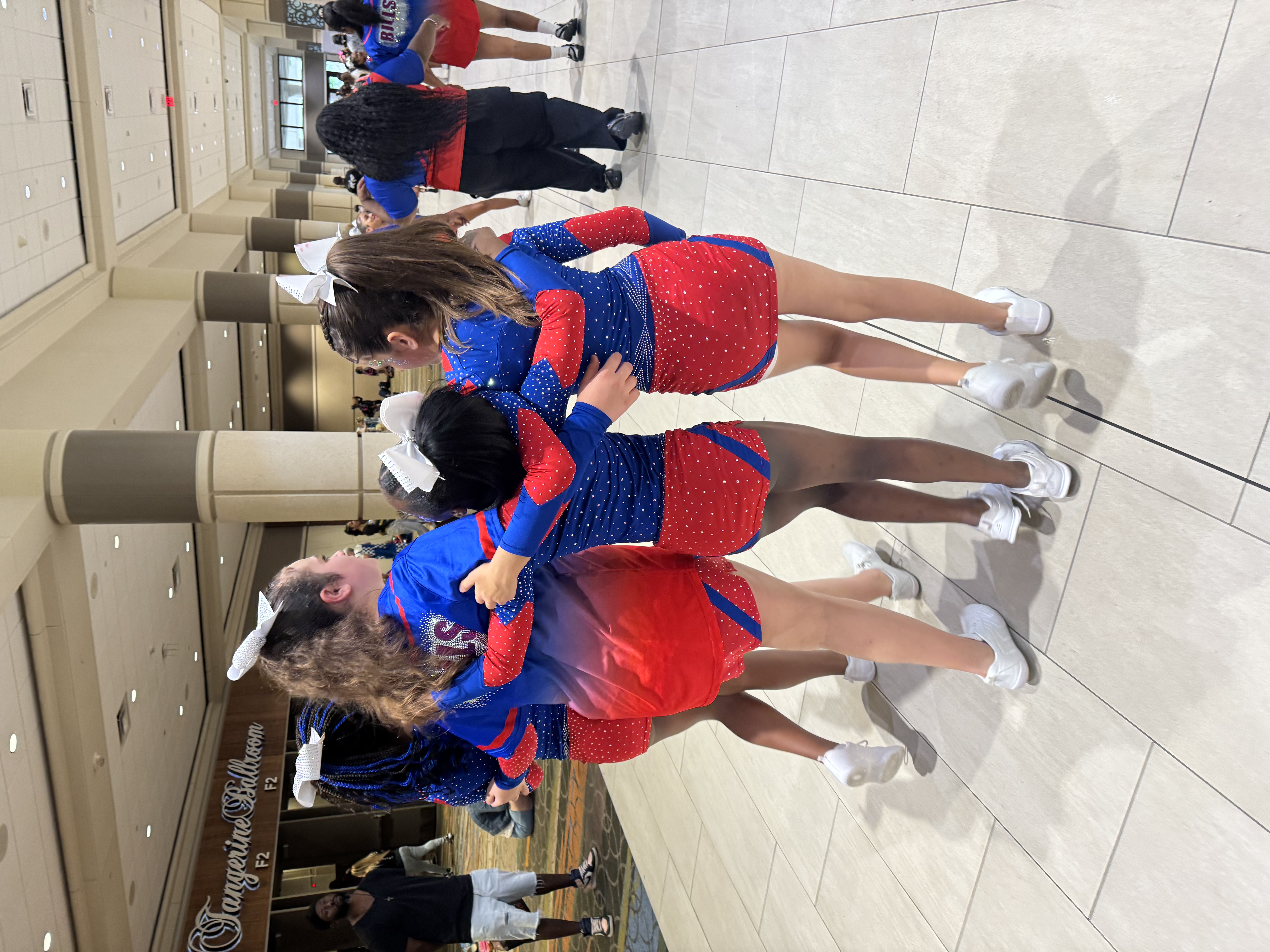 Keystone Bills cheerleaders heading home after a successful competition at nationals